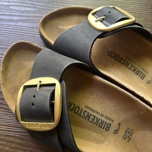 Birkenstock Madrid Big Buckle Gold Black/Charcoal 40/9
